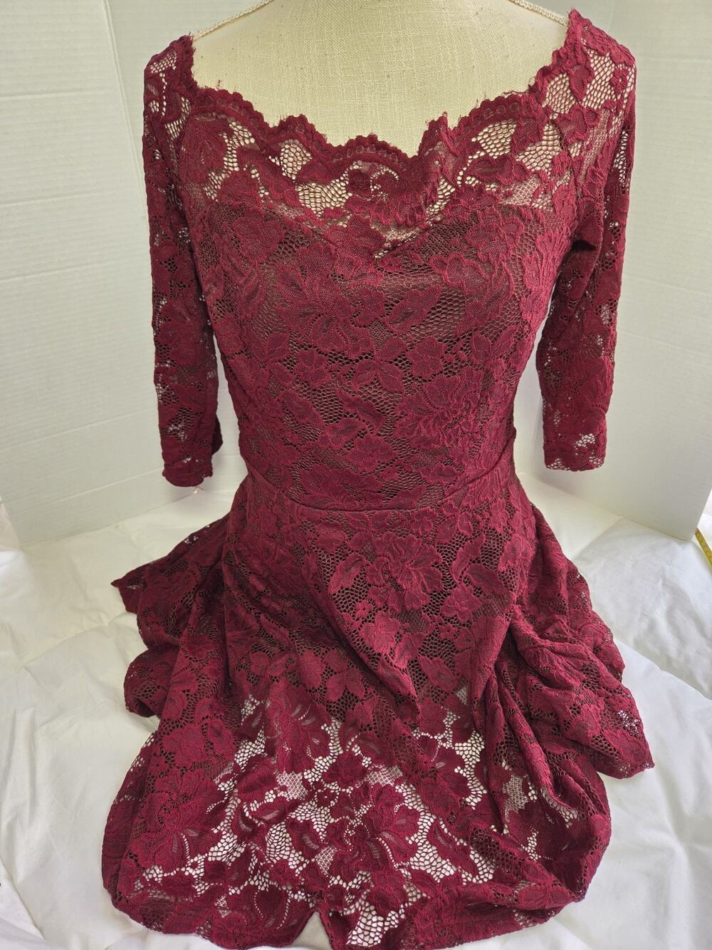 Muadress L Floral Lace Cocktail Dress Fit Flare Offshoulder Wimsy Goth Romantic